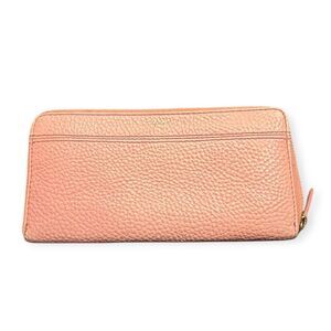 FOSSIL Women’s Blush Pink Pebbled Leather Zip-Around Wallet One Size